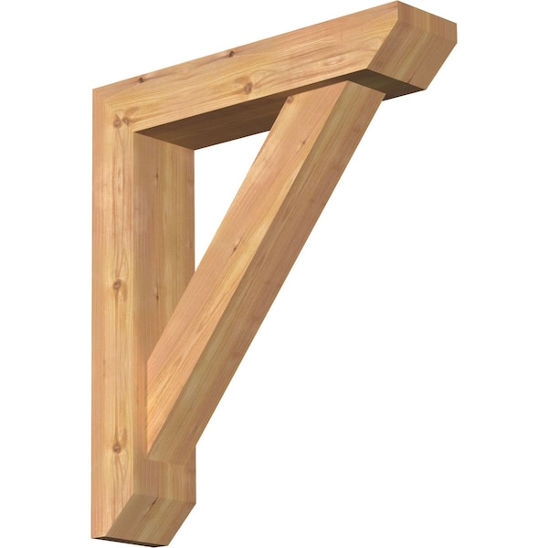 Ekena Millwork Traditional Slat Smooth Bracket w/ Offset Brace, Western Red Cedar, 5 1/2"W x 24"D x 28"H BKT0604X24X28TRA06SWR - main